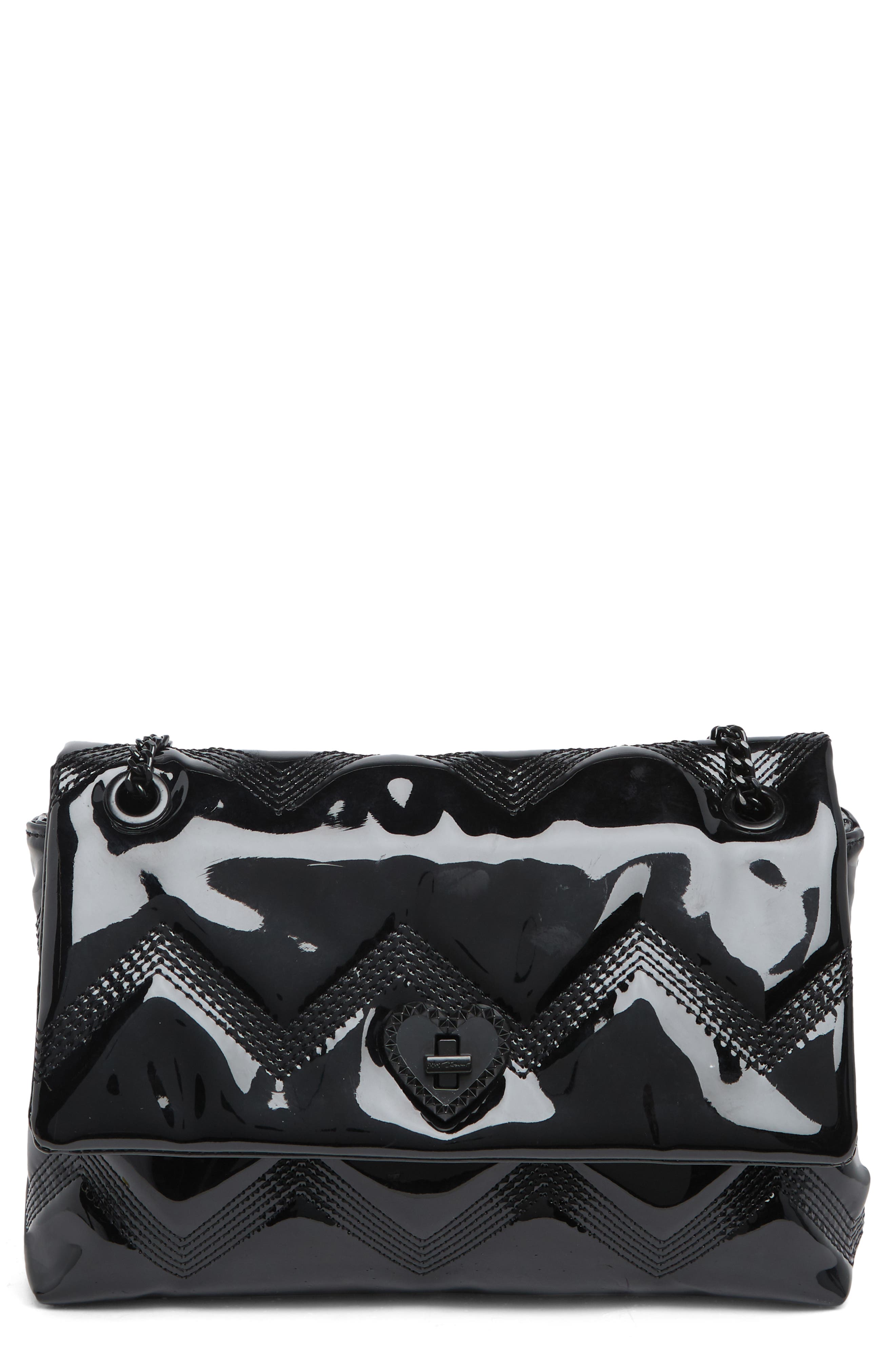 Betsey Johnson Twist Lock Heart Quilted Convertible Crossbody Bag, Main, color, 