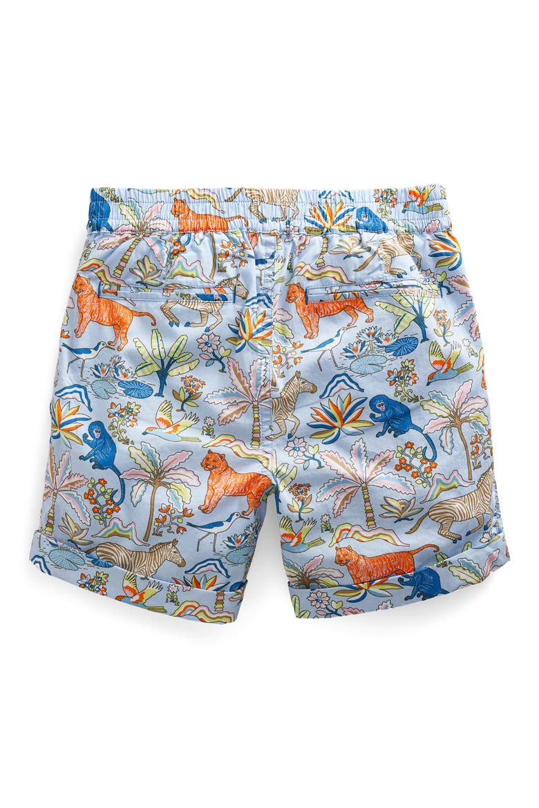 Kids' Smart Roll-Up Linen & Cotton Shorts, Alternate, color, SURF TROPICAL GARDEN