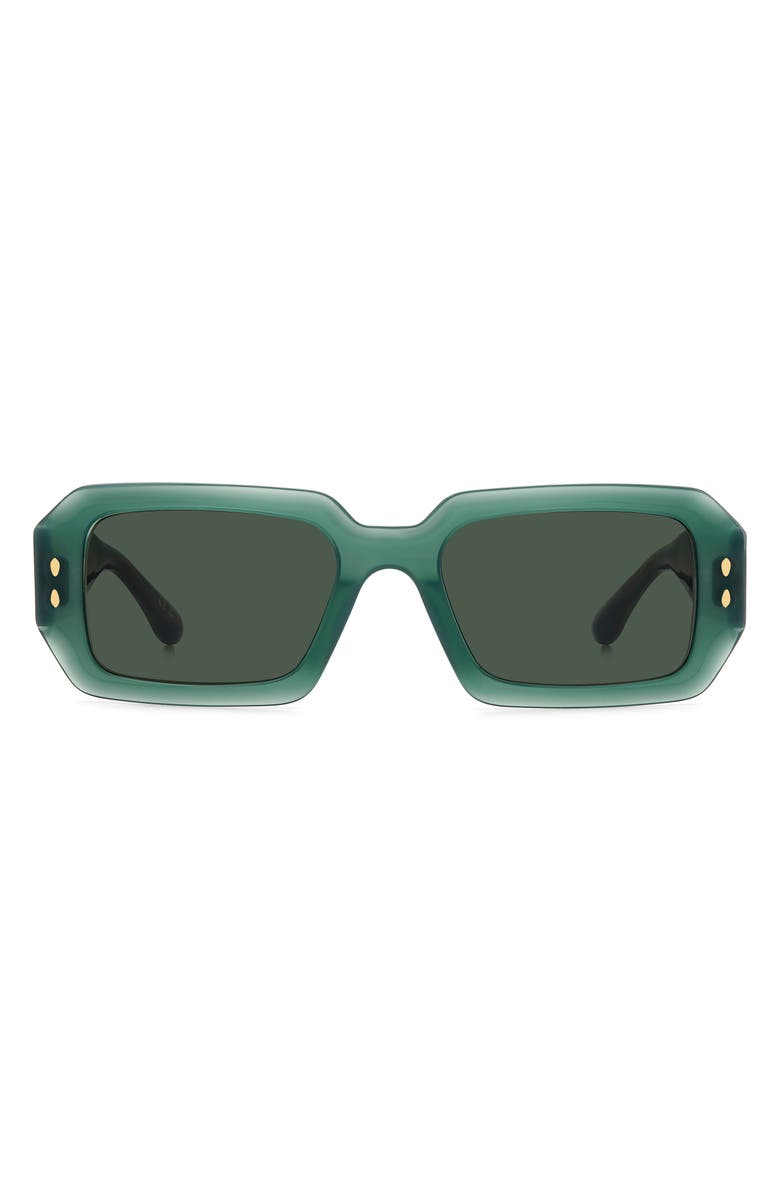 Isabel Marant 53mm Rectangular Sunglasses, Main, color, Green/ Green
