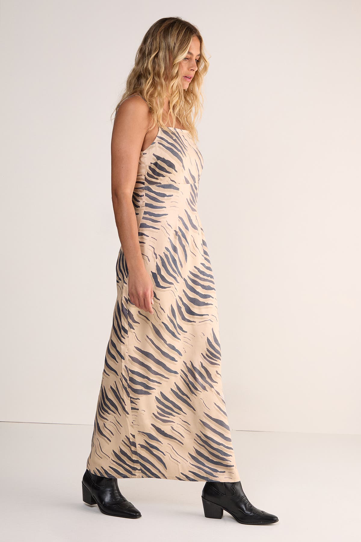 Cowl Back Strappy Maxi Dress - image 2