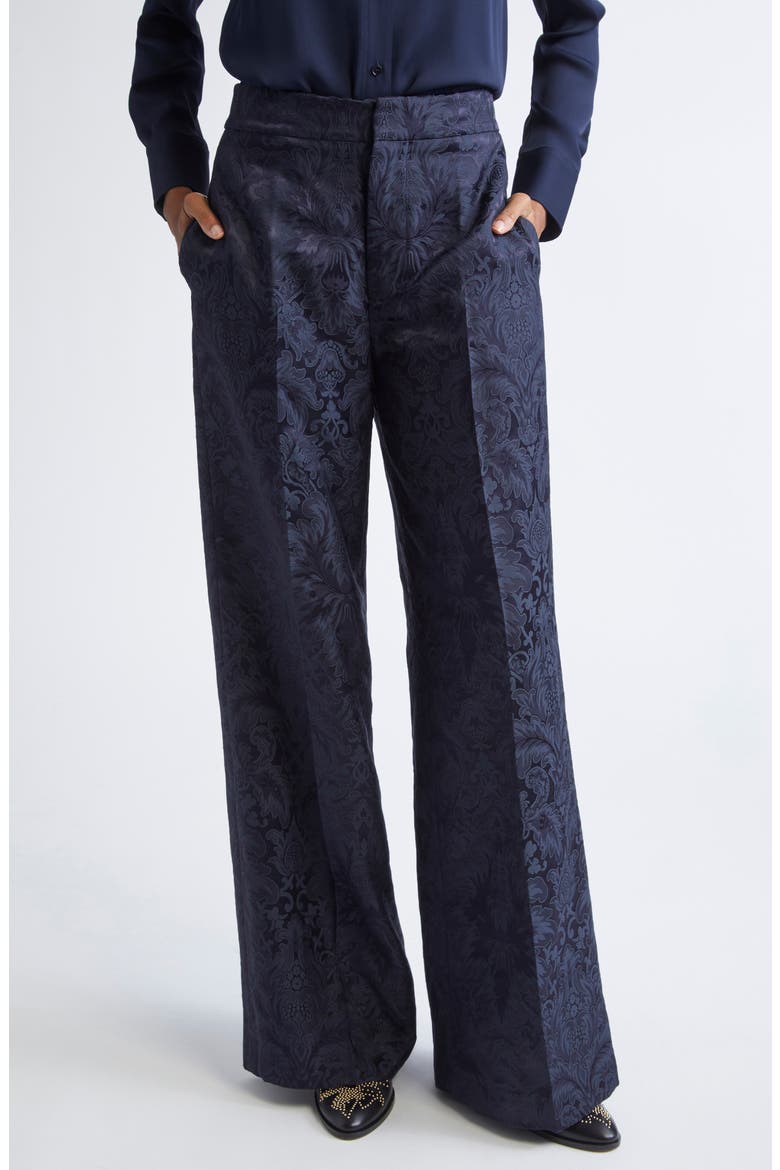 Paisley Jacquard Trousers, Main, color, BLU SCURISSIMO 3