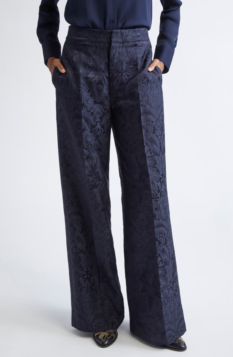 Etro Paisley Jacquard Trousers, Main, color, Blu Scurissimo 3