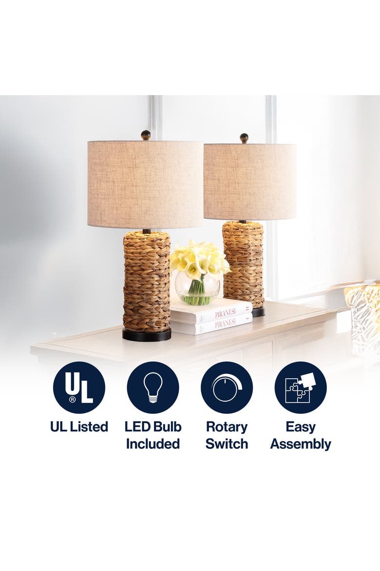Elicia 25" Coastal Water Hyacinth LED Table Lamp, Alternate, color, Natural