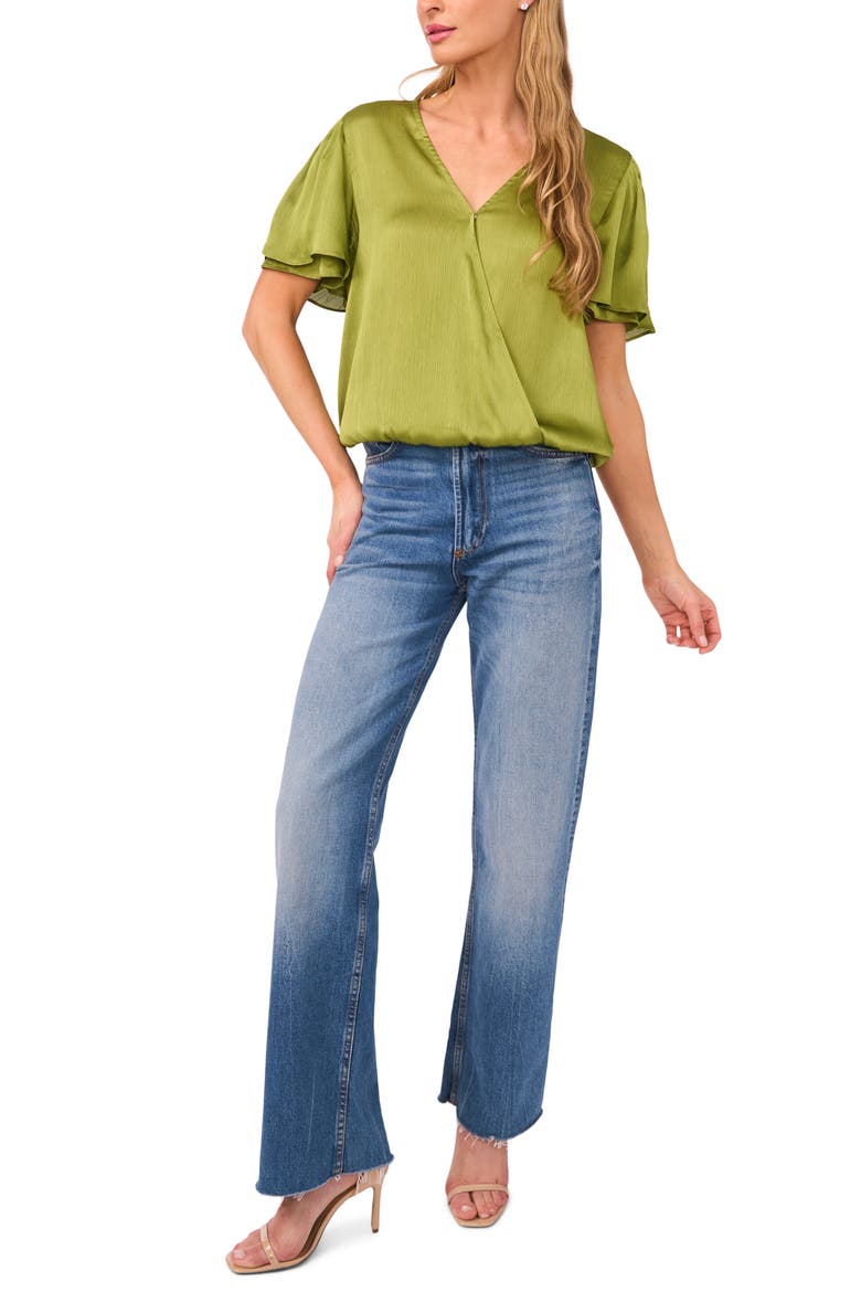 Tulip Sleeve Wrap Top, Alternate, color, BALTIC SEA