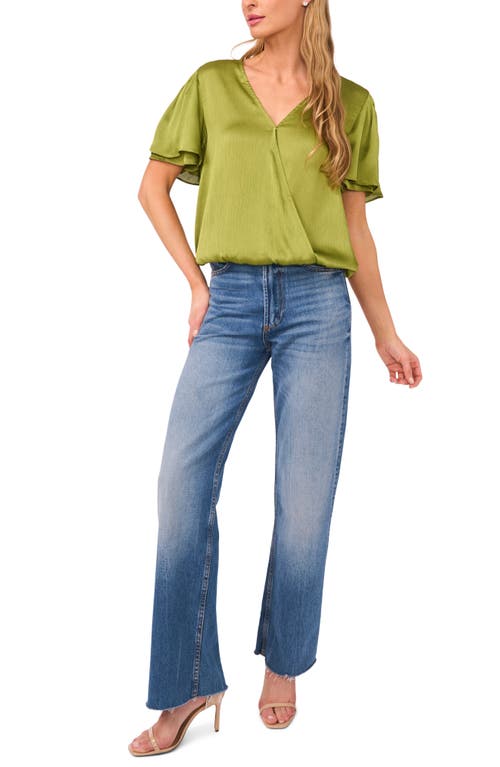 Vince Camuto Surplice Neck Blouse In Green