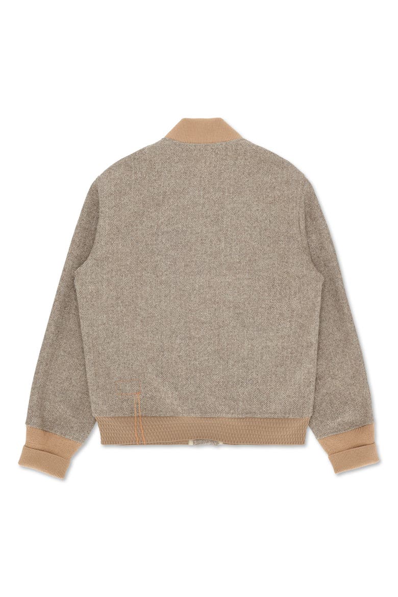 Herringbone Bomber Jacket, Alternate, color, Beige