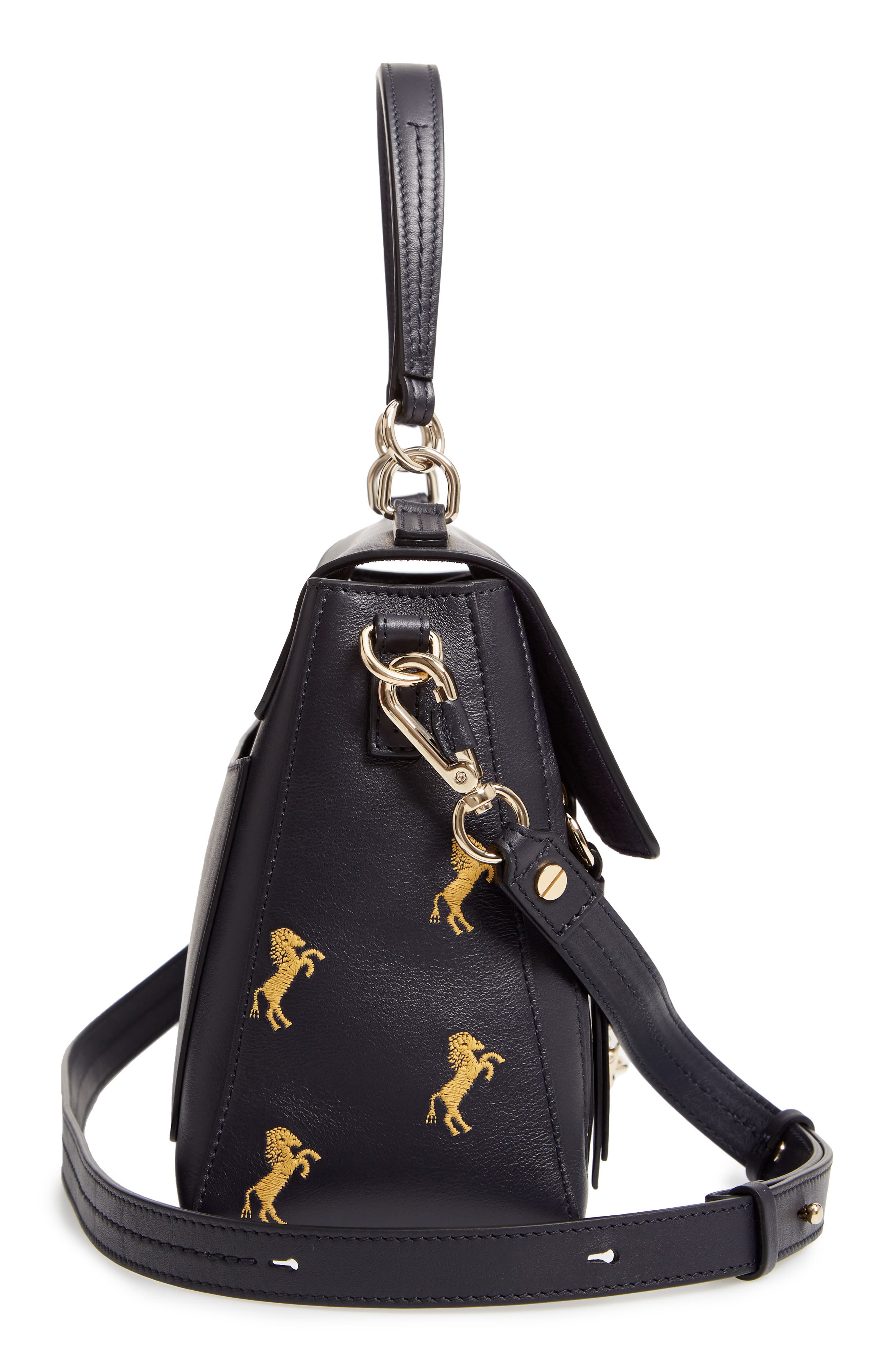 Chloé Small Faye Daye Embroidered Leather Shoulder Bag, Alternate, color, 