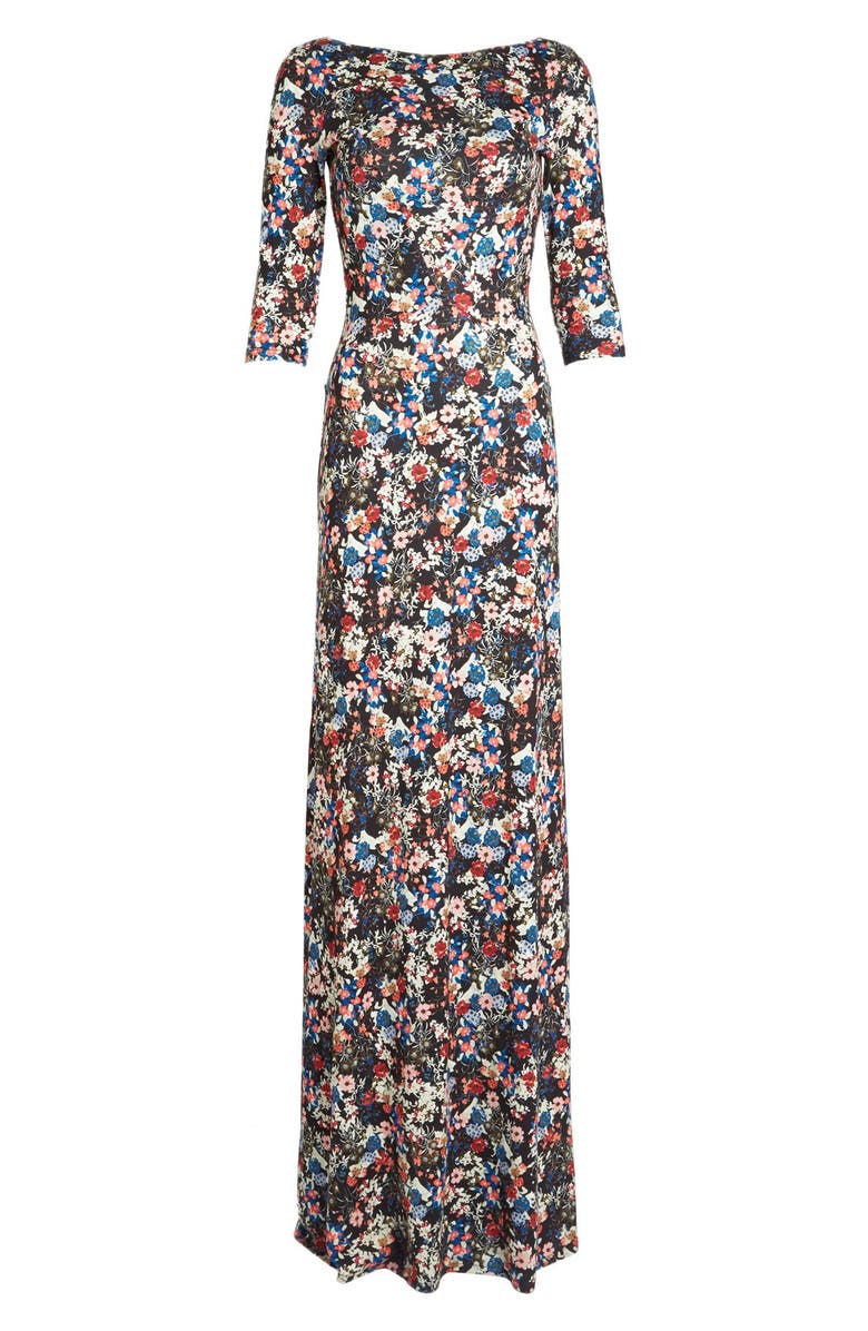 Erdem 'Valentina' Floral Print Jersey Gown, Alternate, color, 