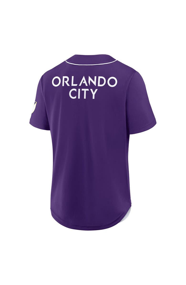FANATICS Men's Fanatics Purple Orlando City SC Injury Time Baseball Jersey, Alternate, color,