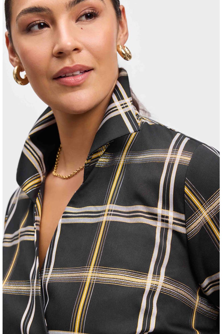 Salina Plaid Wrap Shirt, Alternate, color, BLACK PLAID