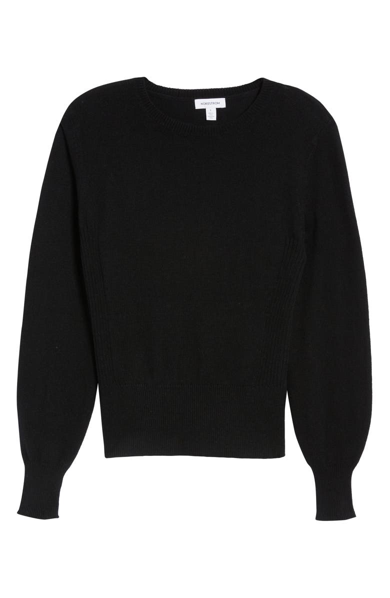 Nordstrom Puff Sleeve Cotton & Wool Sweater, Alternate, color, 