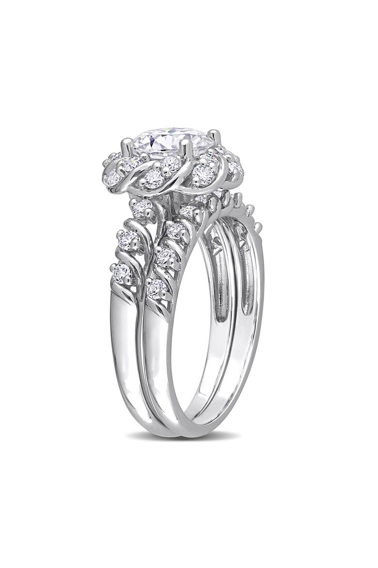 Set of 2 Lab-Created Moissanite Rings, Alternate, color, WHITE/ SILVER