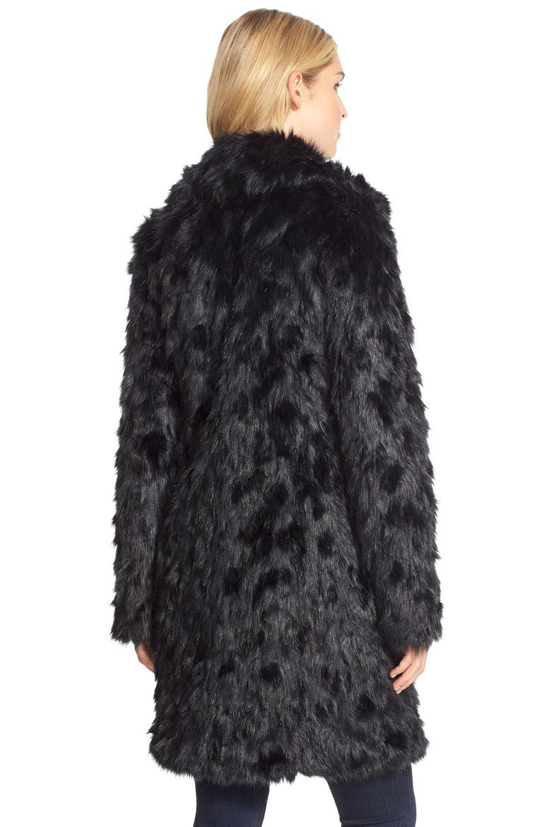 Shaggy Faux Fur Coat, Alternate, color, BLACK