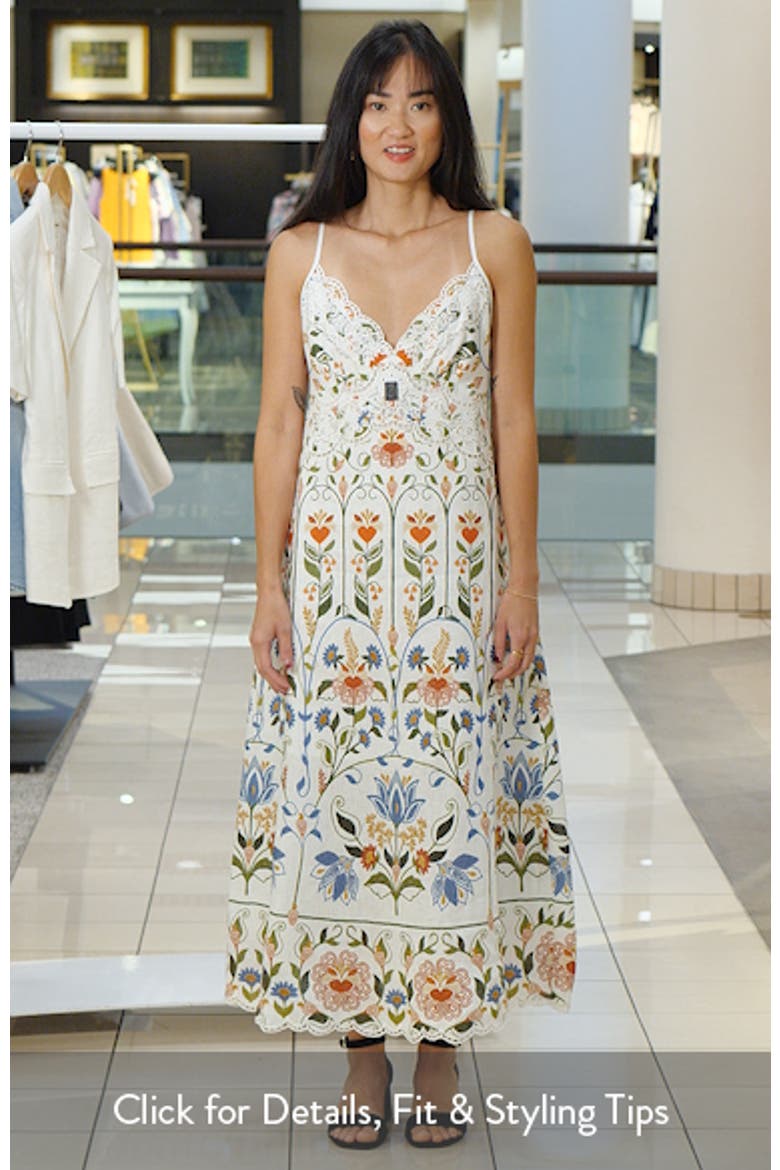 Garden Embroidered Linen Midi Sundress video