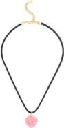 COACH Resin Heart Cord Short Pendant Necklace
