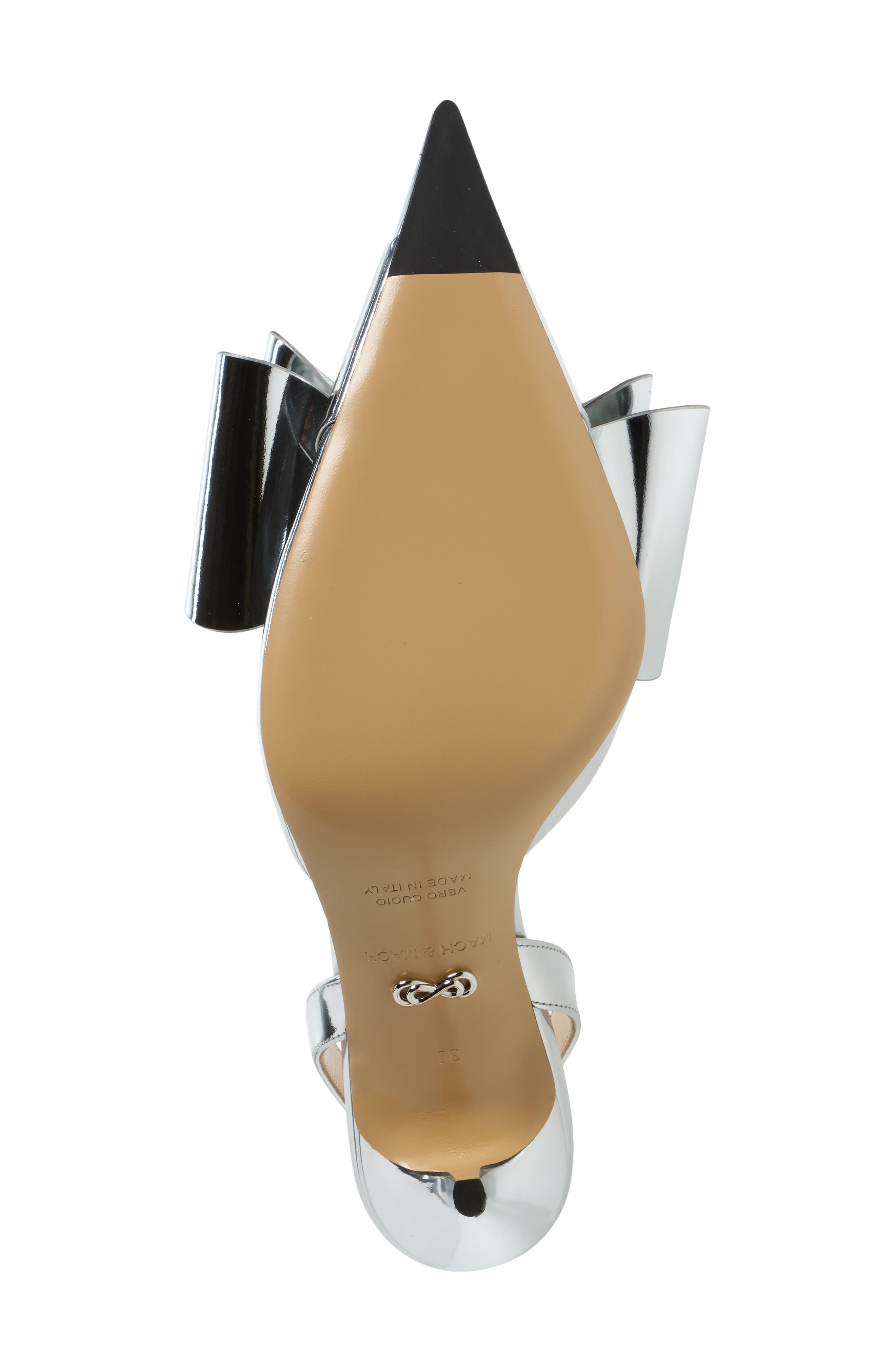 Mach & Mach Le Cadeau Bow Pointed Toe Metallic Slingback Pump, Alternate, color, 
