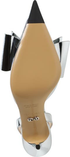 Le Cadeau Bow Pointed Toe Metallic Slingback Pump