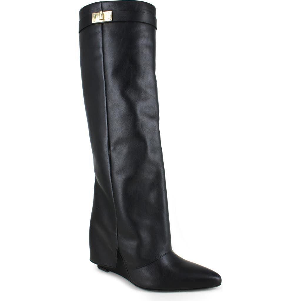 Zigi Knee High Boot In Black Leather