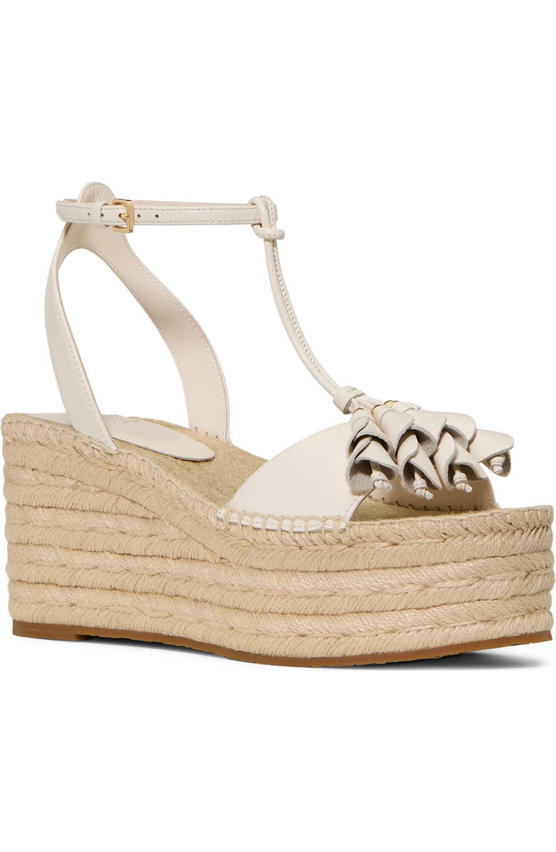 Kate Spade New York ankle strap espadrille platform wedge sandal, Main, color, Cream.