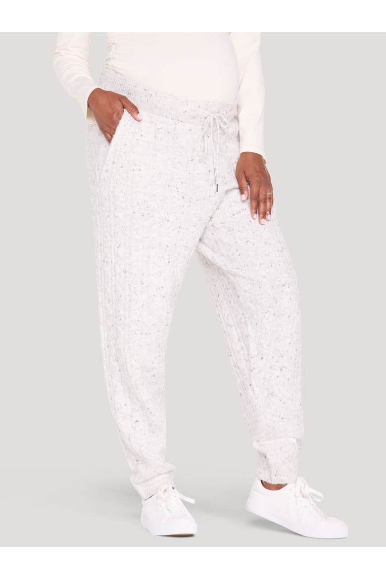Relaxed Cable Knit Sweater Jogger, Alternate, color, Vanilla Ice