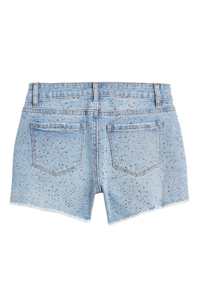 Tractr Kids' Glitz & Glam Distressed Jeans Shorts, Alternate, color,