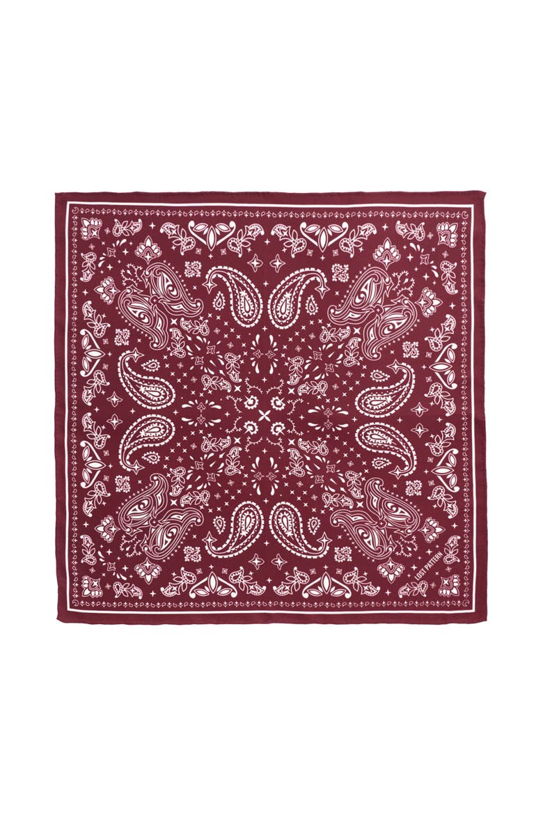 "Paisley" Silk Bandana Scarf, Main, color, Rodeo Red