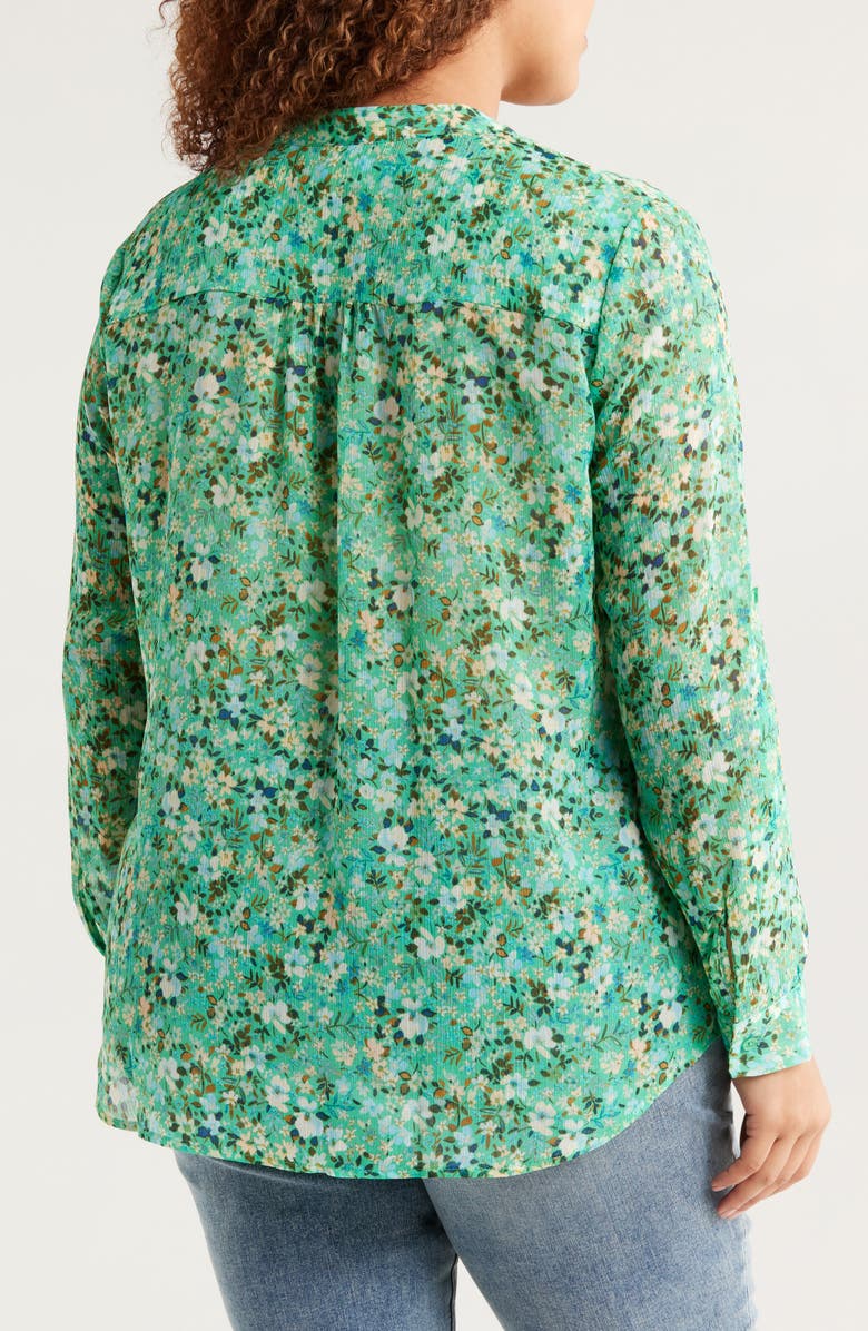 KUT from the Kloth Jasmine Roll Sleeve Top, Alternate, color, Potenza Leaf Soft Yellow