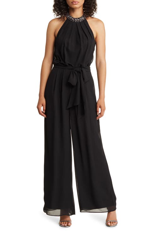 Embellished Wide Leg Jumpsuit
