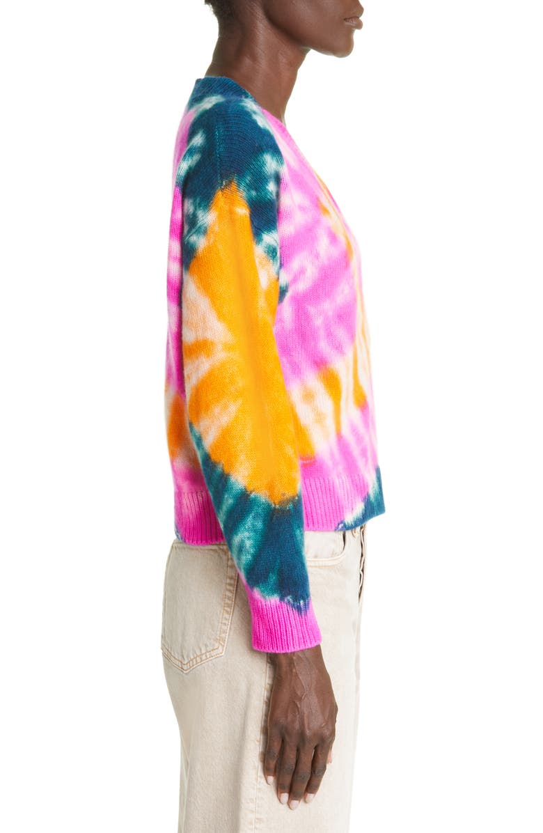 The Elder Statesman Zig Zag Tie Dye Cashmere Sweater, Alternate, color, 