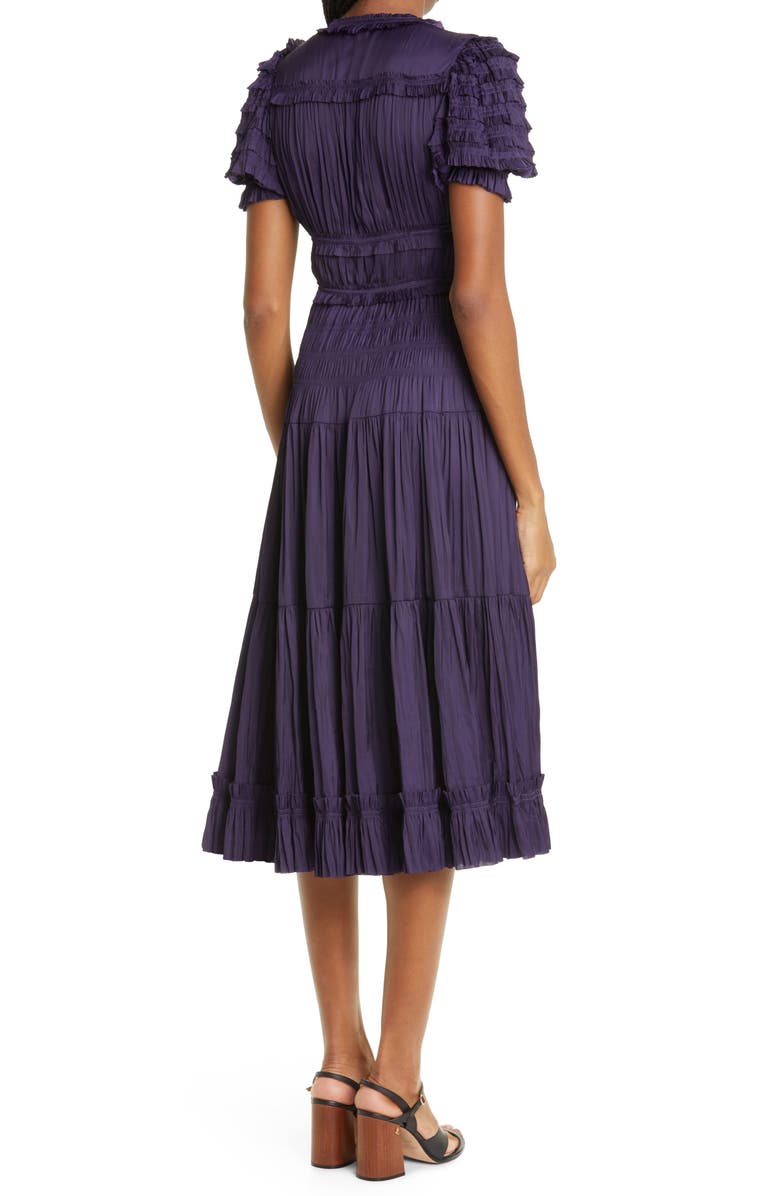 Ulla Johnson Carine Ruffle Shirred Dress, Alternate, color, 