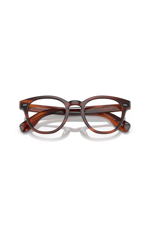 Oliver Peoples 48mm Round Optical Glasses In Brown