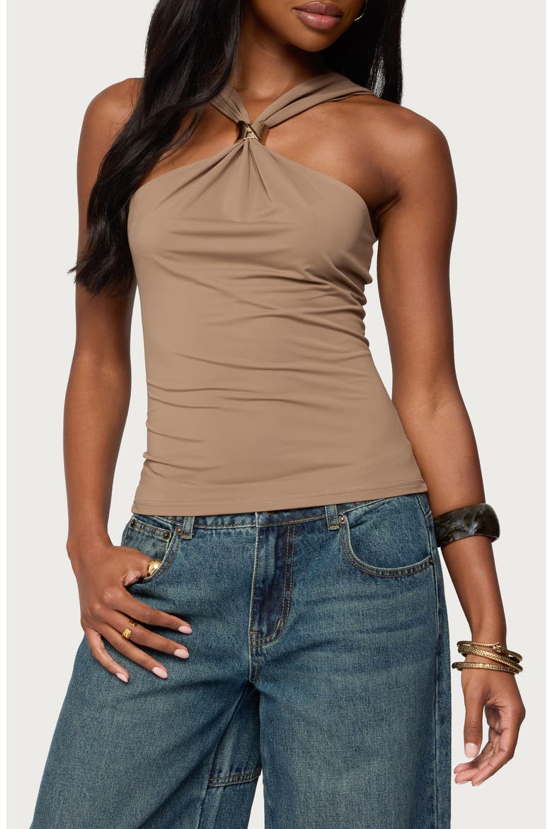 Cielle Hardware Gathered Tank, Main, color, MOCHA