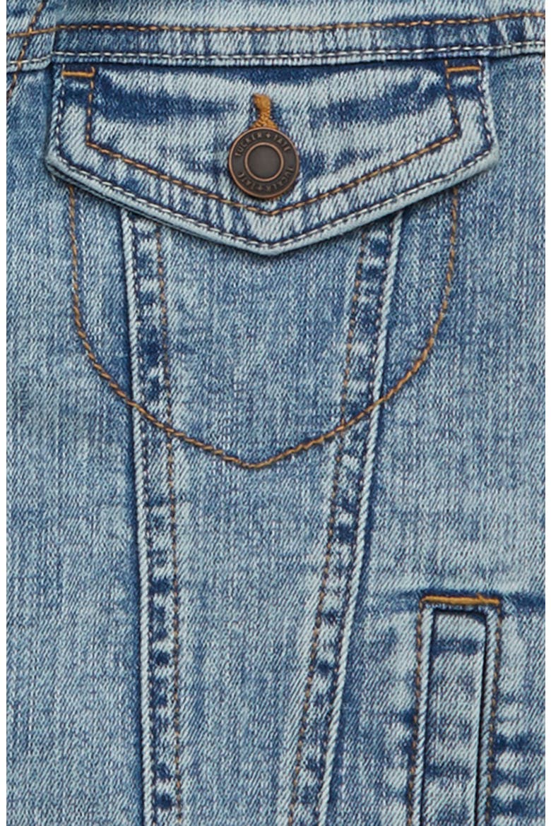 Hooded Denim Jacket, Alternate, color, VINTAGE RAINBOW WASH