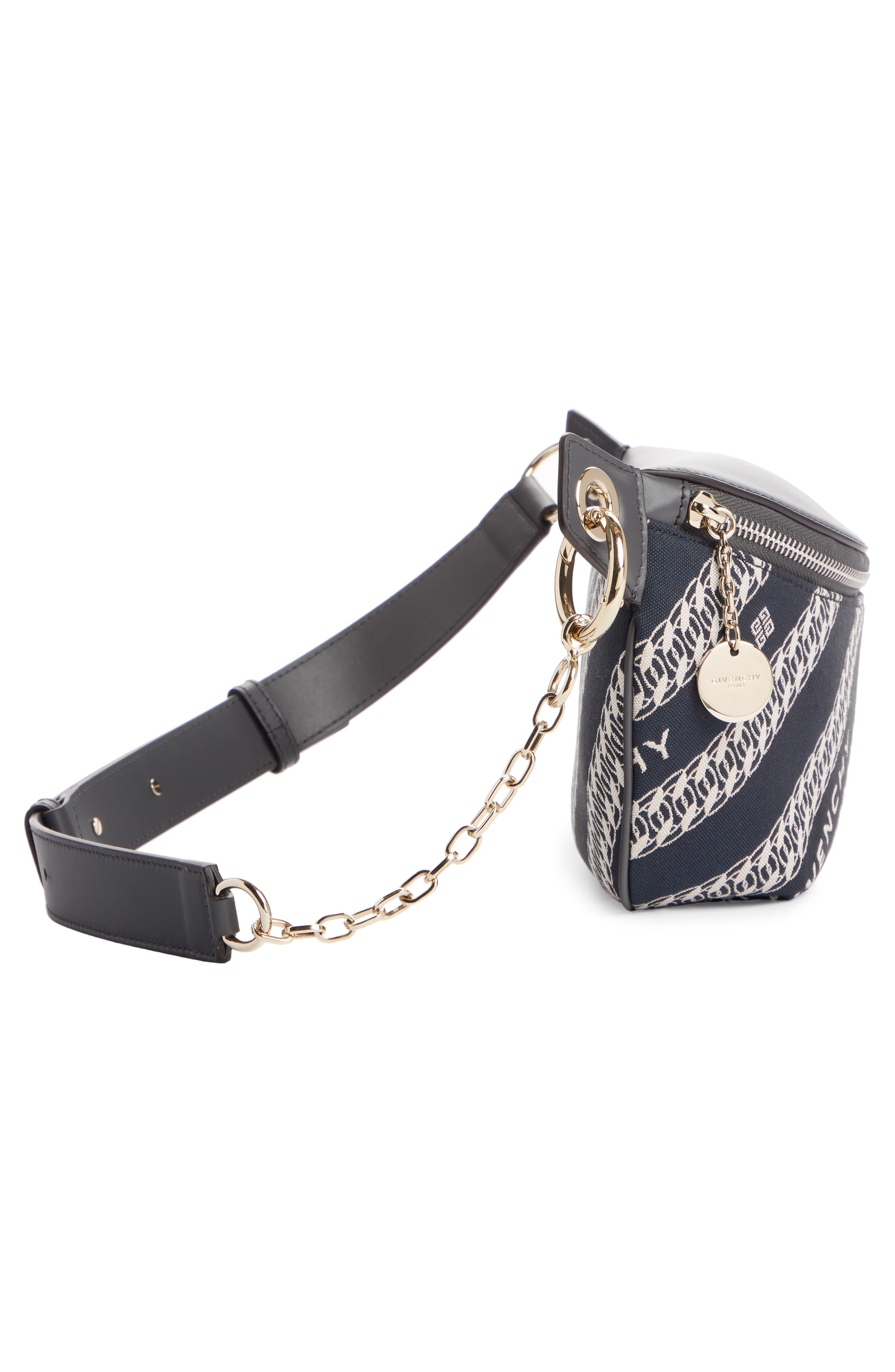 Givenchy Chain Print Canvas Belt Bag, Alternate, color, 