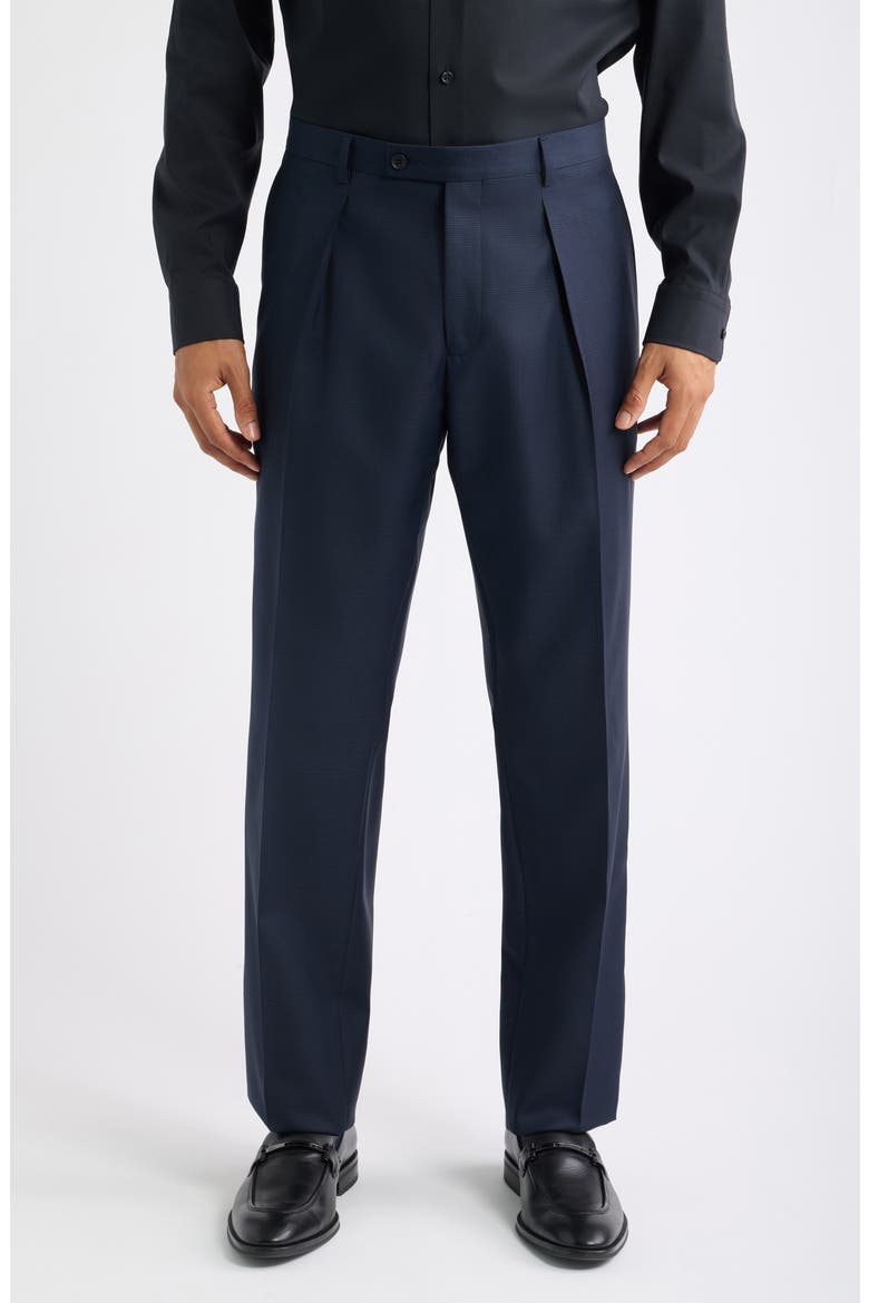 Tango Double Breasted Plaid Wool Suit, Alternate, color, NAVY