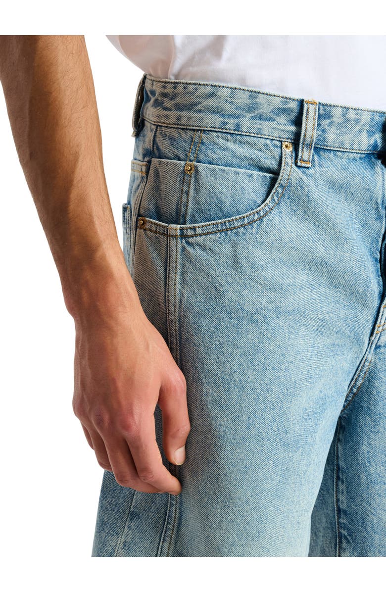 Balmain Light blue denim Bermuda shorts, Alternate, color, Blue