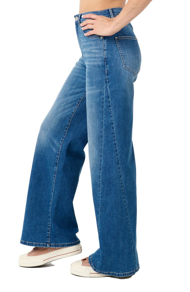 Nicole Miller High Waist Wide Leg Jeans, Alternate, color, Blue