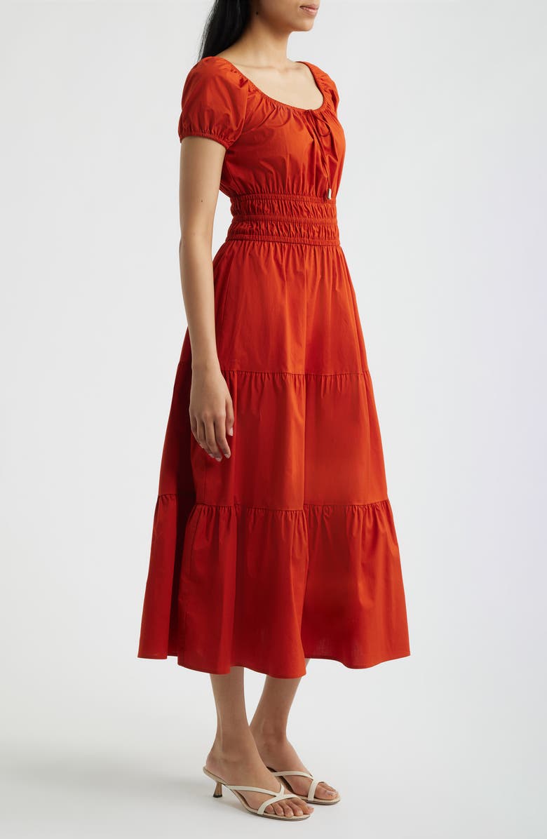 Anne Klein Smocked Tiered Midi Dress, Alternate, color, 
