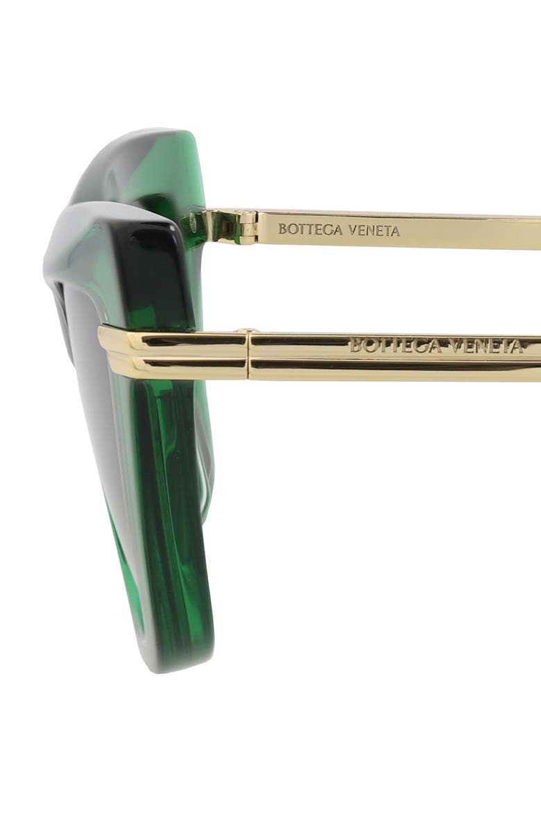 Bottega Veneta 54mm Cat Eye Sunglasses, Alternate, color, Green Gold Green