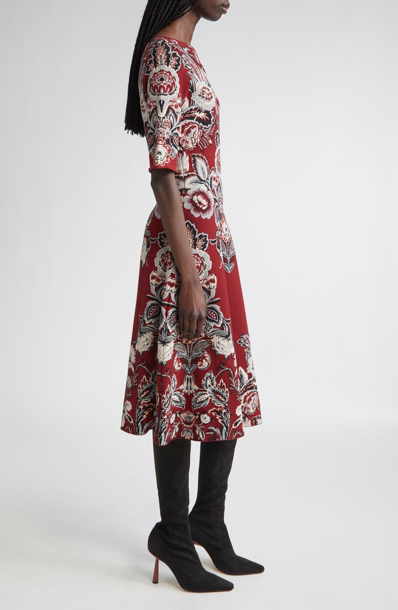 Etro Paisley Jacquard Knit Midi Dress, Alternate, color, Printed Bordeaux Base