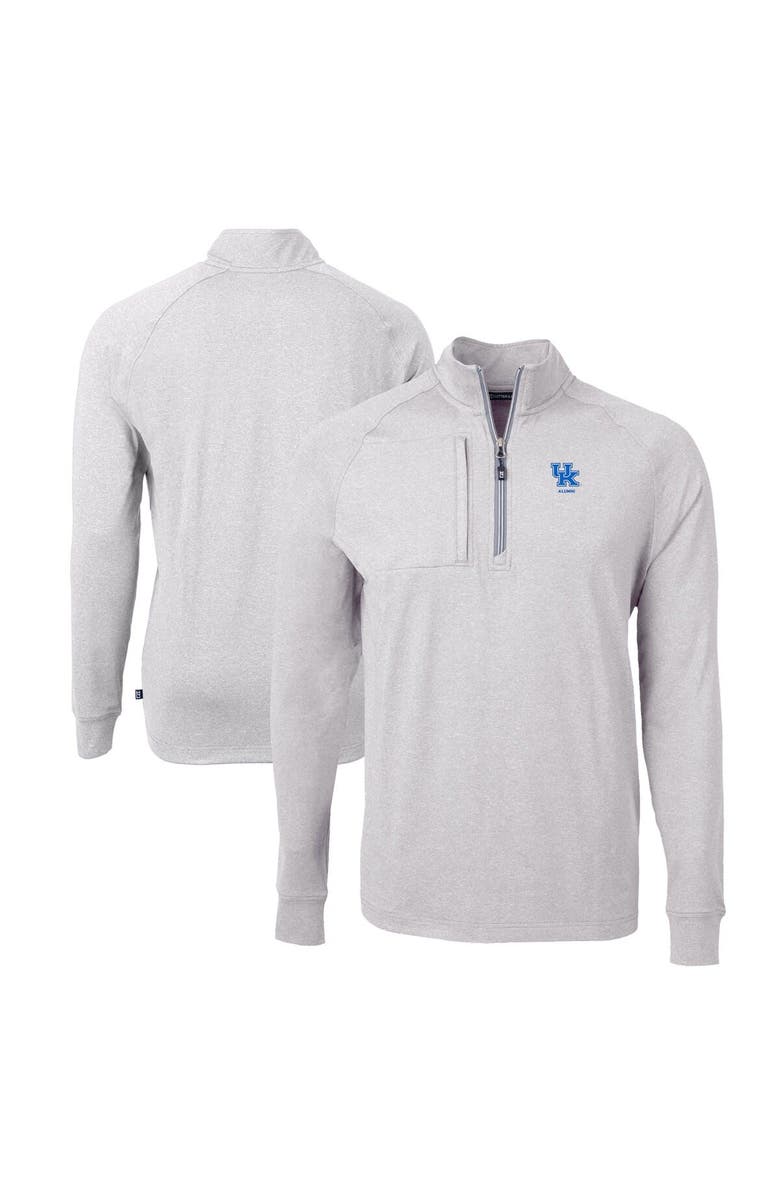 Cutter & Buck Men's Cutter & Buck  Heather Gray Kentucky Wildcats Alumni Logo Adapt Eco Knit Heathered Recycled Quarter-Zip Pullover Top, Main, color, 