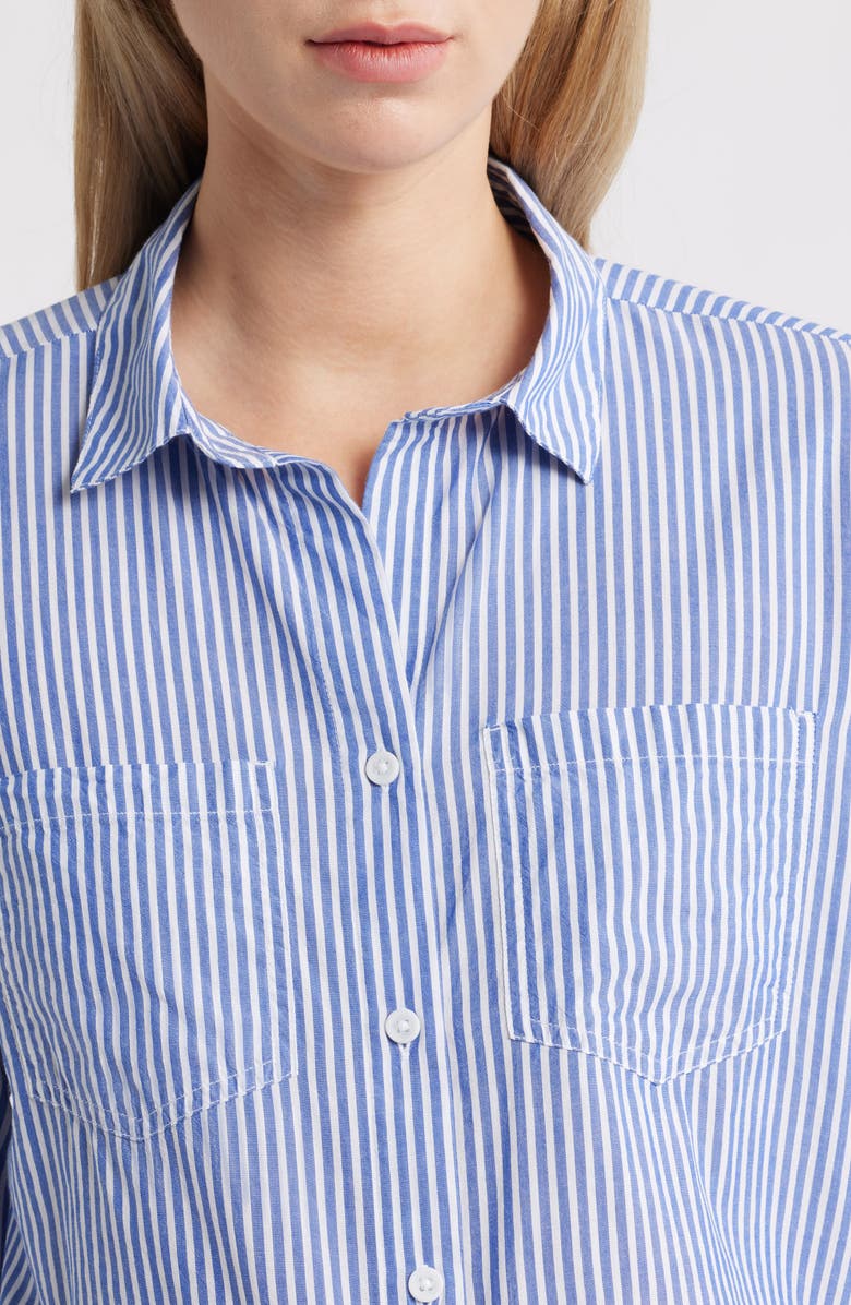 beachlunchlounge Annalisa Stripe Shirt, Alternate, color, Dell Blue