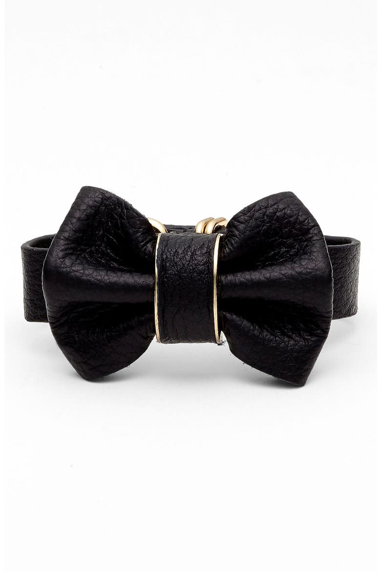 Bow Bracelet, Main, color, BLACK/ GOLD