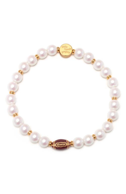 Little Words Project Game Day Football Stacker Beaded Bracelet In White