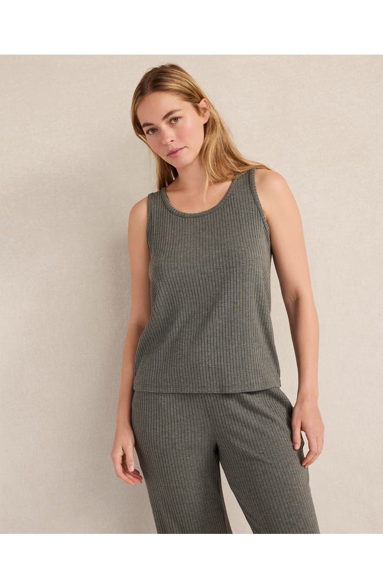 Haven Well Within Drapey Rib Knit Scoop Neck Tank, Main, color, Cypress Hthr