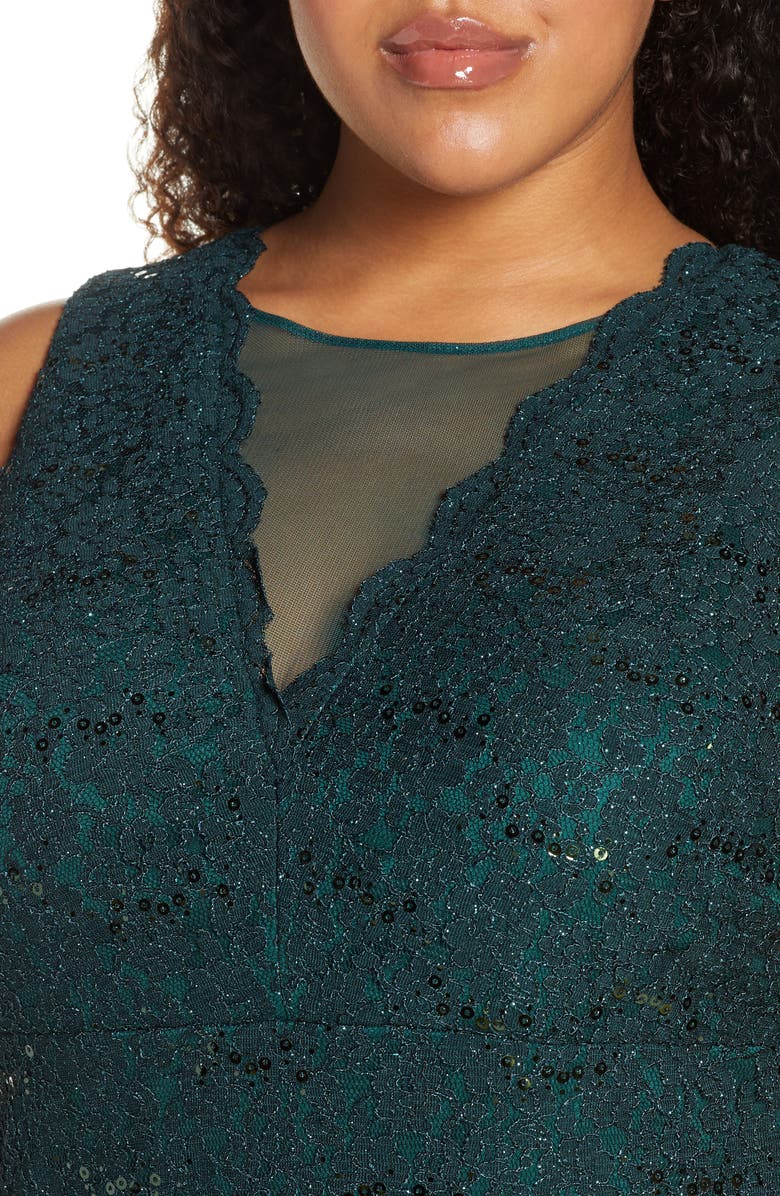 Morgan & Co. Lace & Sequin Cocktail Dress, Alternate, color, 