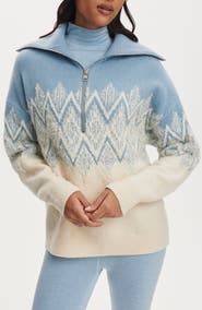 Varley Hedda Fair Isle Half Zip Sweater