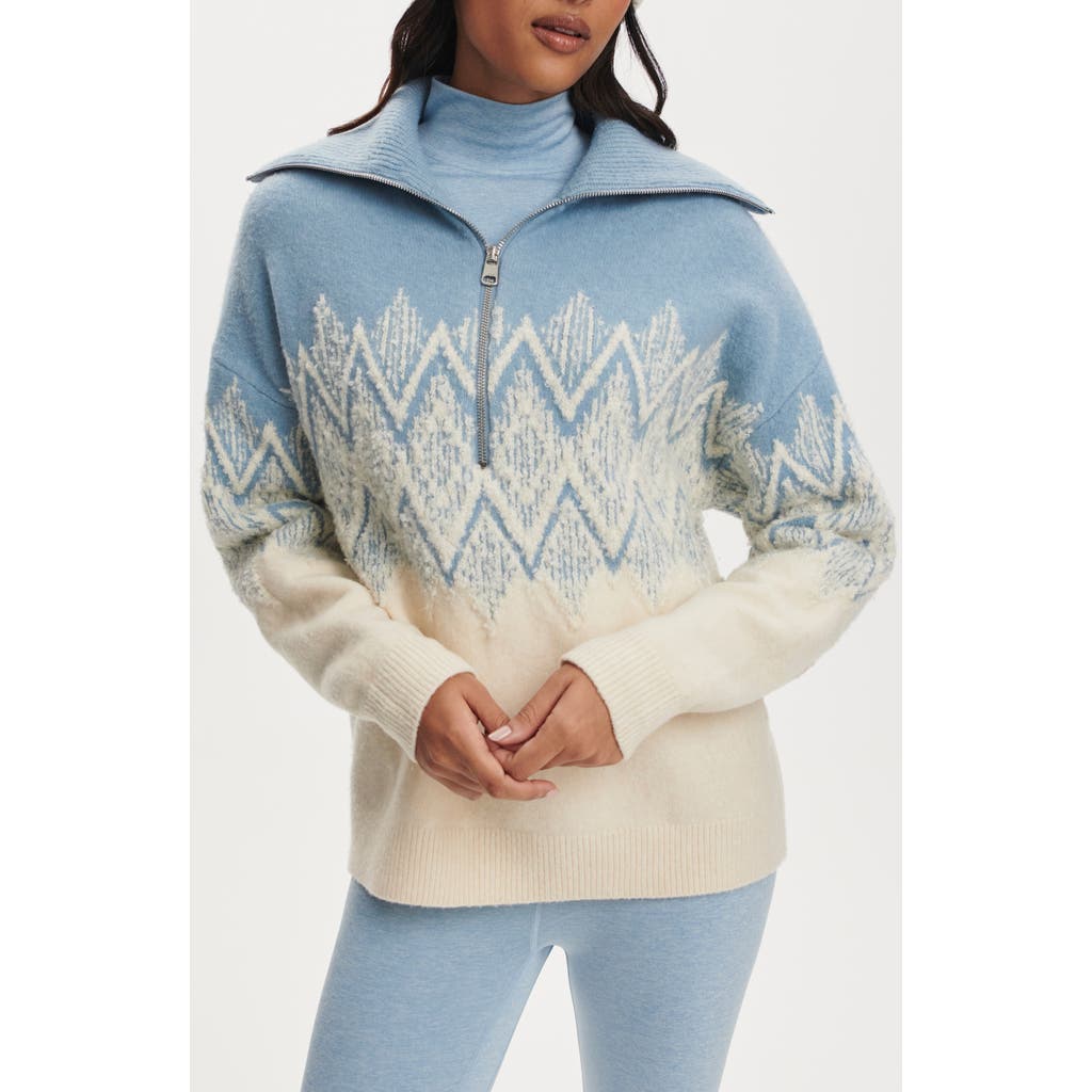 Varley Hedda Fair Isle Half Zip Pullover Ashley Blue