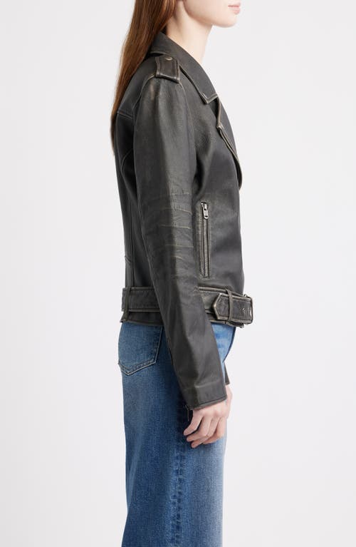 Frye Leather Moto Jacket In Black