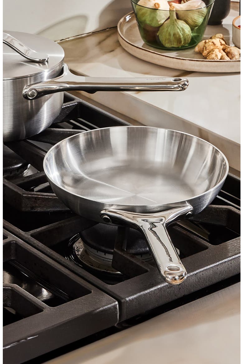 8-Inch Nonstick Ceramic Coated Stainless Steel Fry Pan, Alternate, color, STAINLESS STEEL